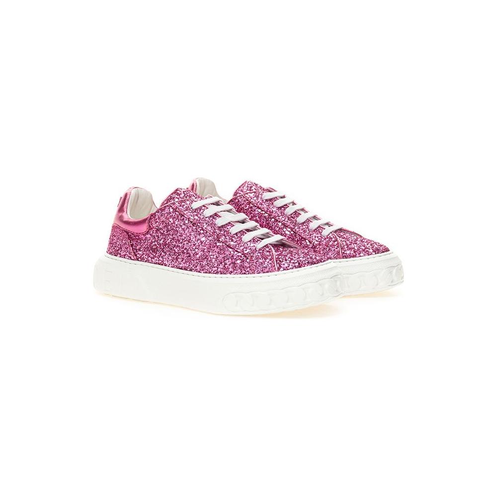 Casadei Fuchsia Elegance Leather Sneakers Casadei