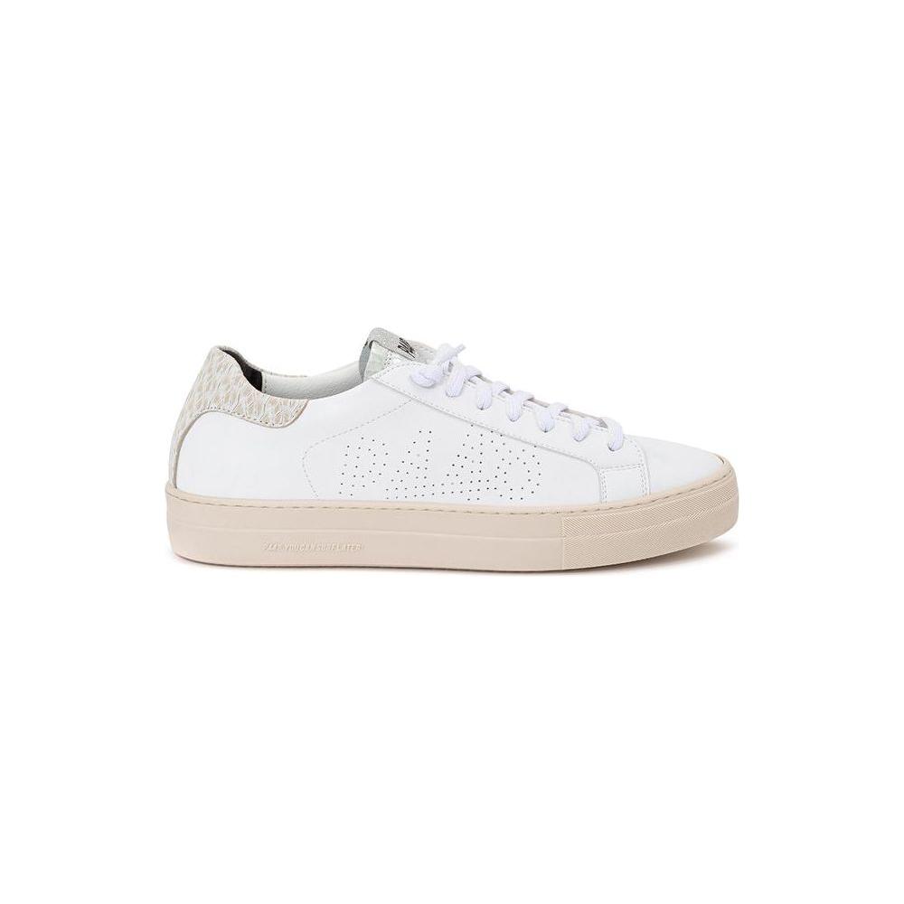 P448 White Leather Sneakers Elegant Casual Footwear P448