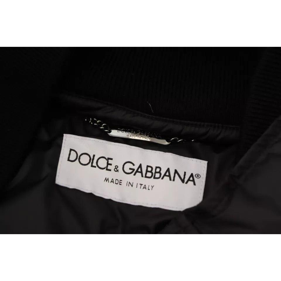 Dolce & Gabbana Black Polyester Hooded Parka Coat Winter Jacket Dolce & Gabbana