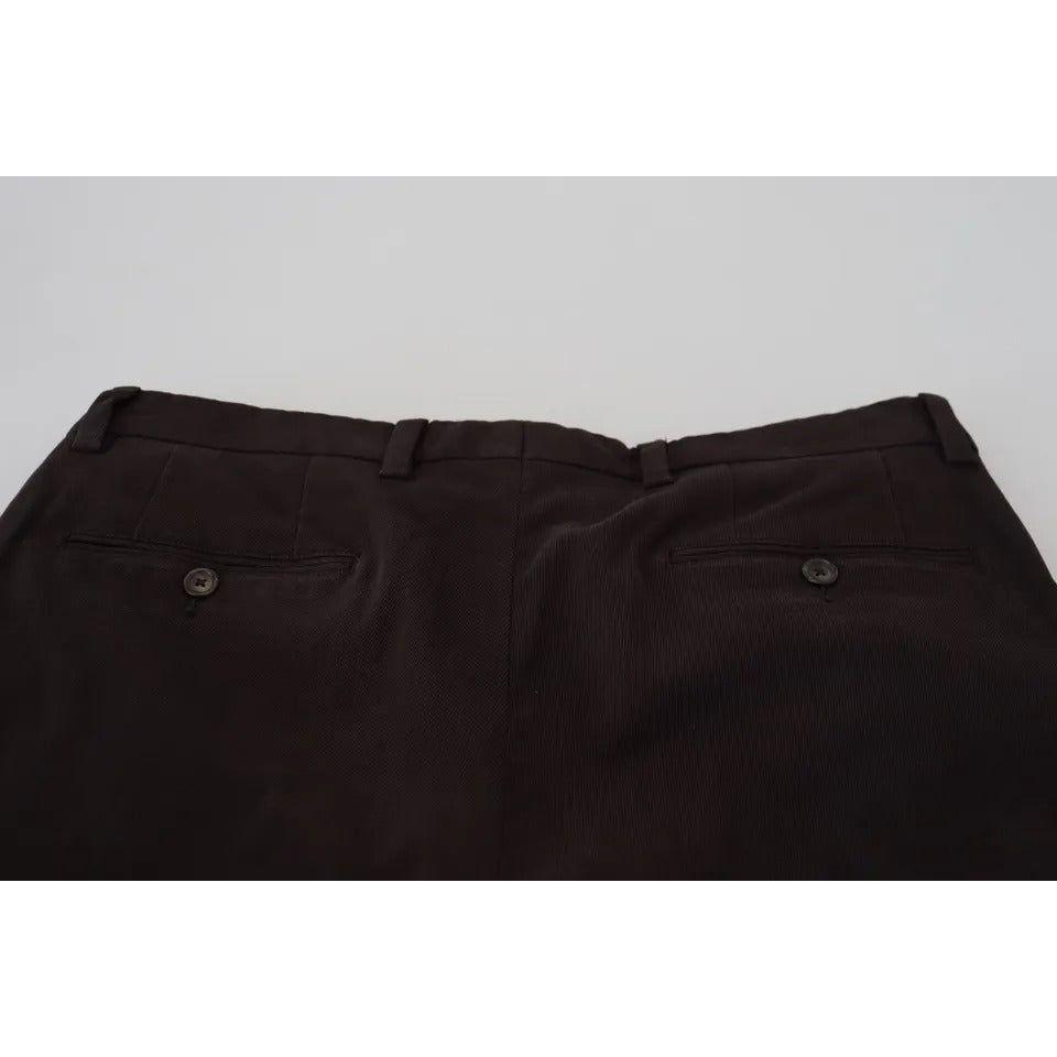 Dolce & Gabbana Brown Skinny Men Cotton Stretch Pants Dolce & Gabbana