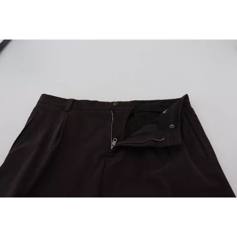 Dolce & Gabbana Brown Skinny Men Cotton Stretch Pants Dolce & Gabbana