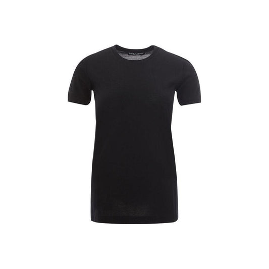 Dolce & Gabbana Black Cotton Tops & T-Shirt Dolce & Gabbana