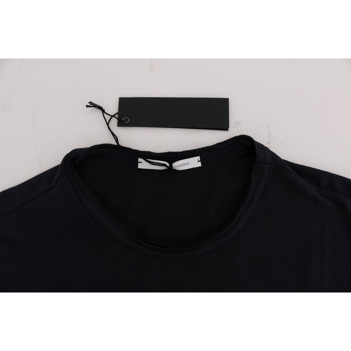 Daniele Alessandrini Blue Cotton Crewneck T-Shirt