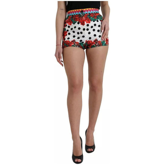 Dolce & Gabbana Multicolor Floral Polka Dot Hot Pants Shorts Dolce & Gabbana