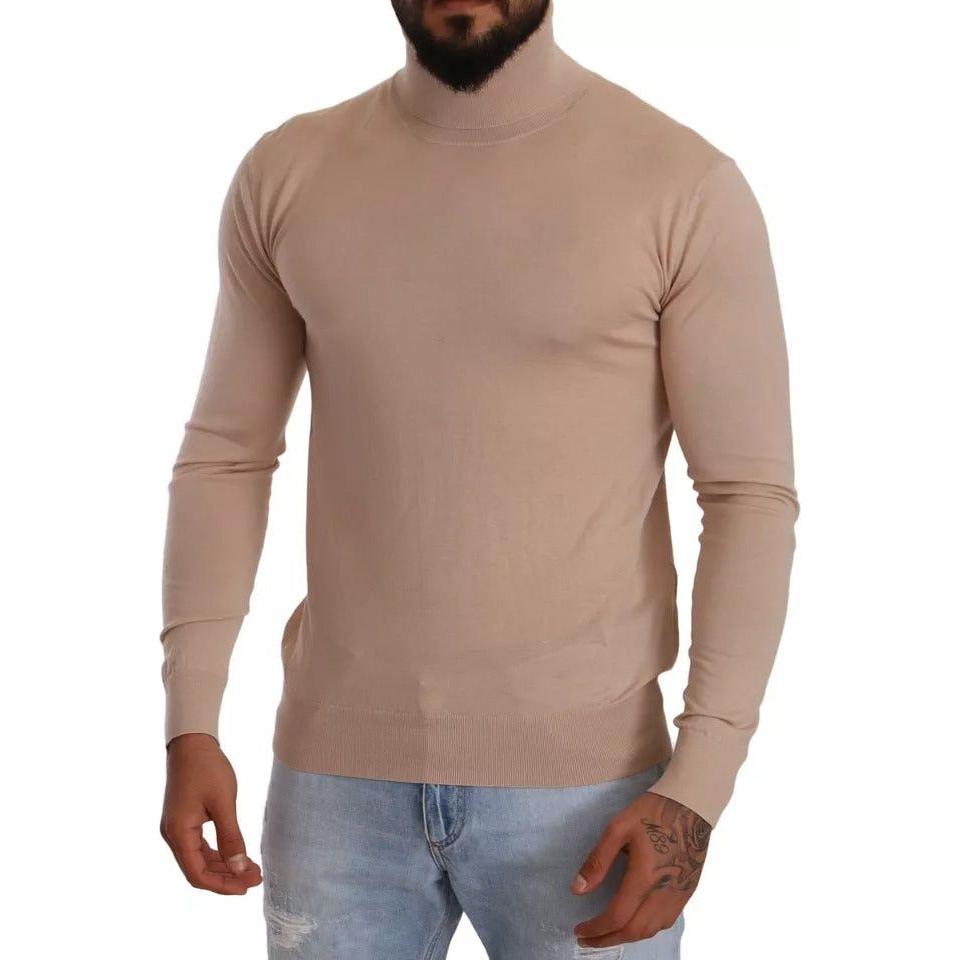 Dolce & Gabbana Beige Cashmere Turtleneck Pullover Sweater Dolce & Gabbana