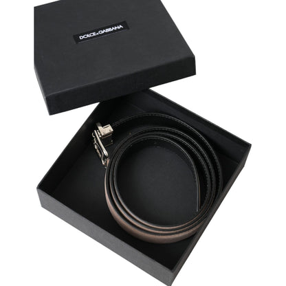 Dolce & Gabbana Beige Suede Leather Silver Buckle Belt Men