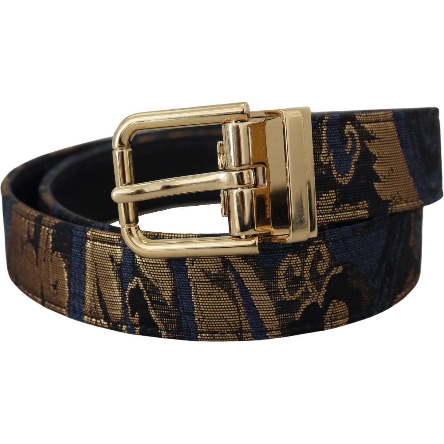 Dolce & Gabbana Multicolor Jacquard Leather Logo Buckle Belt Dolce & Gabbana