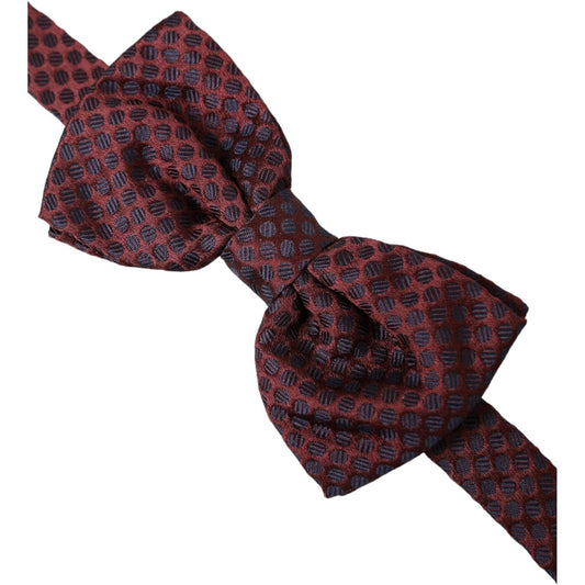 Dolce & Gabbana Maroon Polka Dots Silk Adjustable Neck Bow Tie Dolce & Gabbana