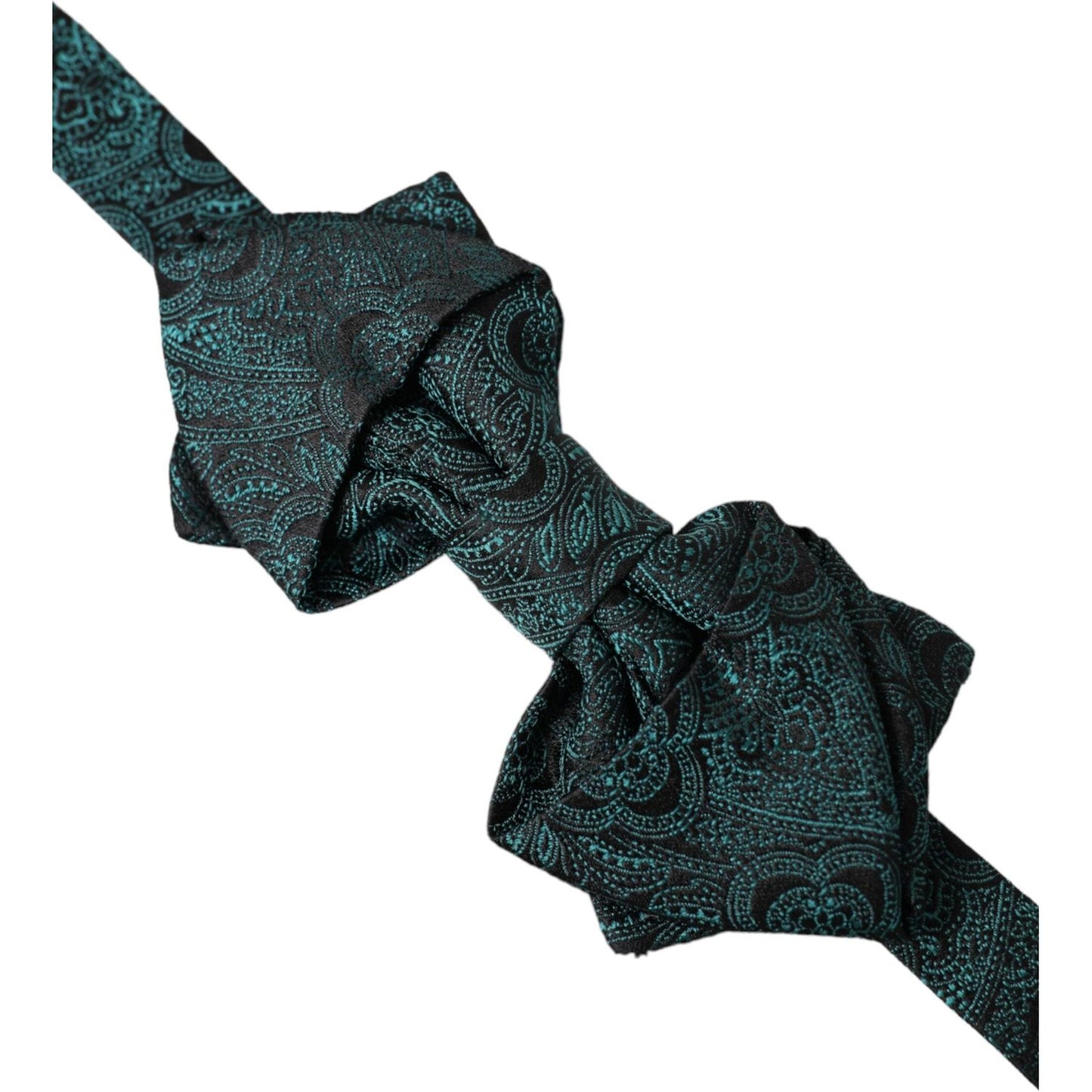 Dolce & Gabbana Green Bandana Silk Adjustable Neck Bow Tie Dolce & Gabbana