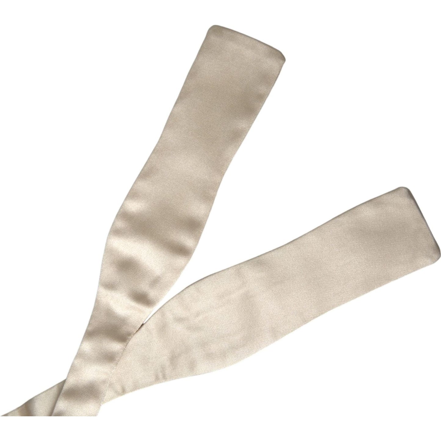 Dolce & Gabbana Beige Silk Slim Skinny Necktie Men Bow Tie Dolce & Gabbana