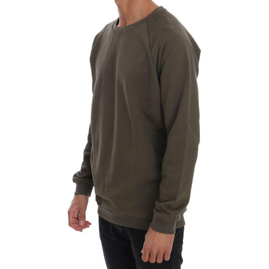 Daniele Alessandrini Stunning Green Crewneck Cotton Sweater Daniele Alessandrini