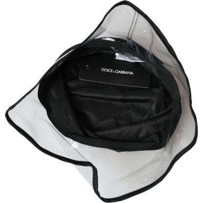 Dolce & Gabbana Black Polyester Plastic Bucket Hat Men