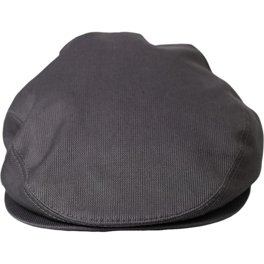 Dolce & Gabbana Gray Cotton Cloth Newsboy Hat Men Dolce & Gabbana