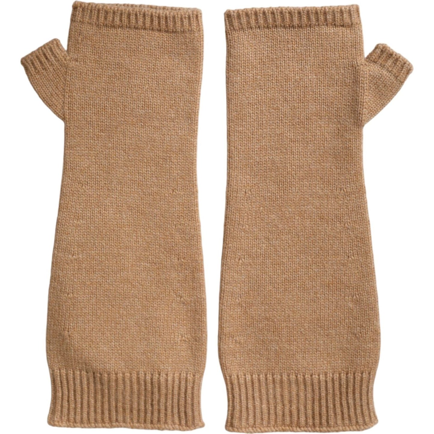 Dolce & Gabbana Brown Cashmere Knitted Finger Less Gloves Dolce & Gabbana