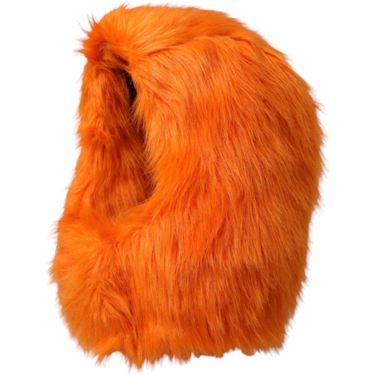 Dolce & Gabbana Orange Faux Fur Whole Head Wrap Hat Dolce & Gabbana