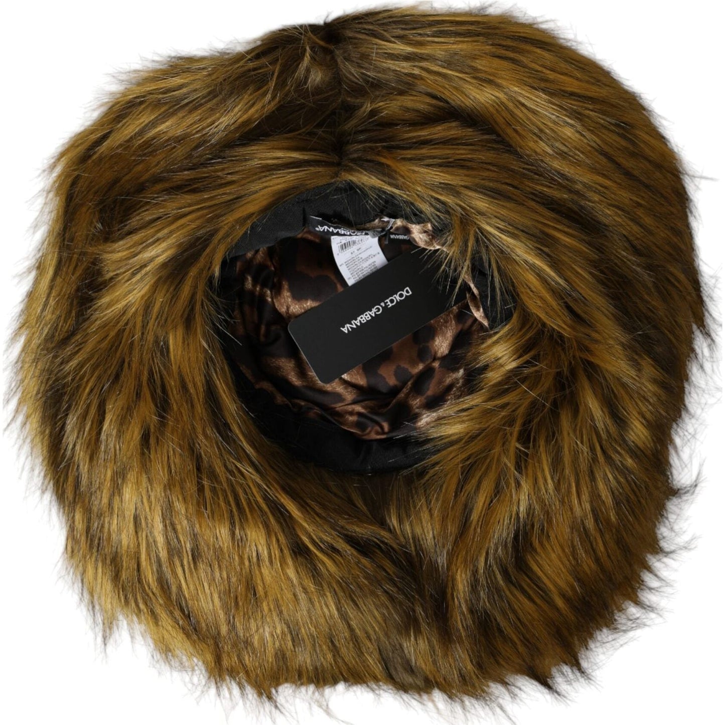 Dolce & Gabbana Brown Modacrylic Faux Fur Bucket Hat Dolce & Gabbana