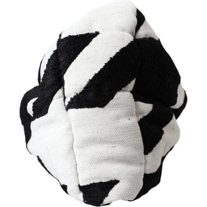 Dolce & Gabbana Black White Wool Whole Head Wrap Hat