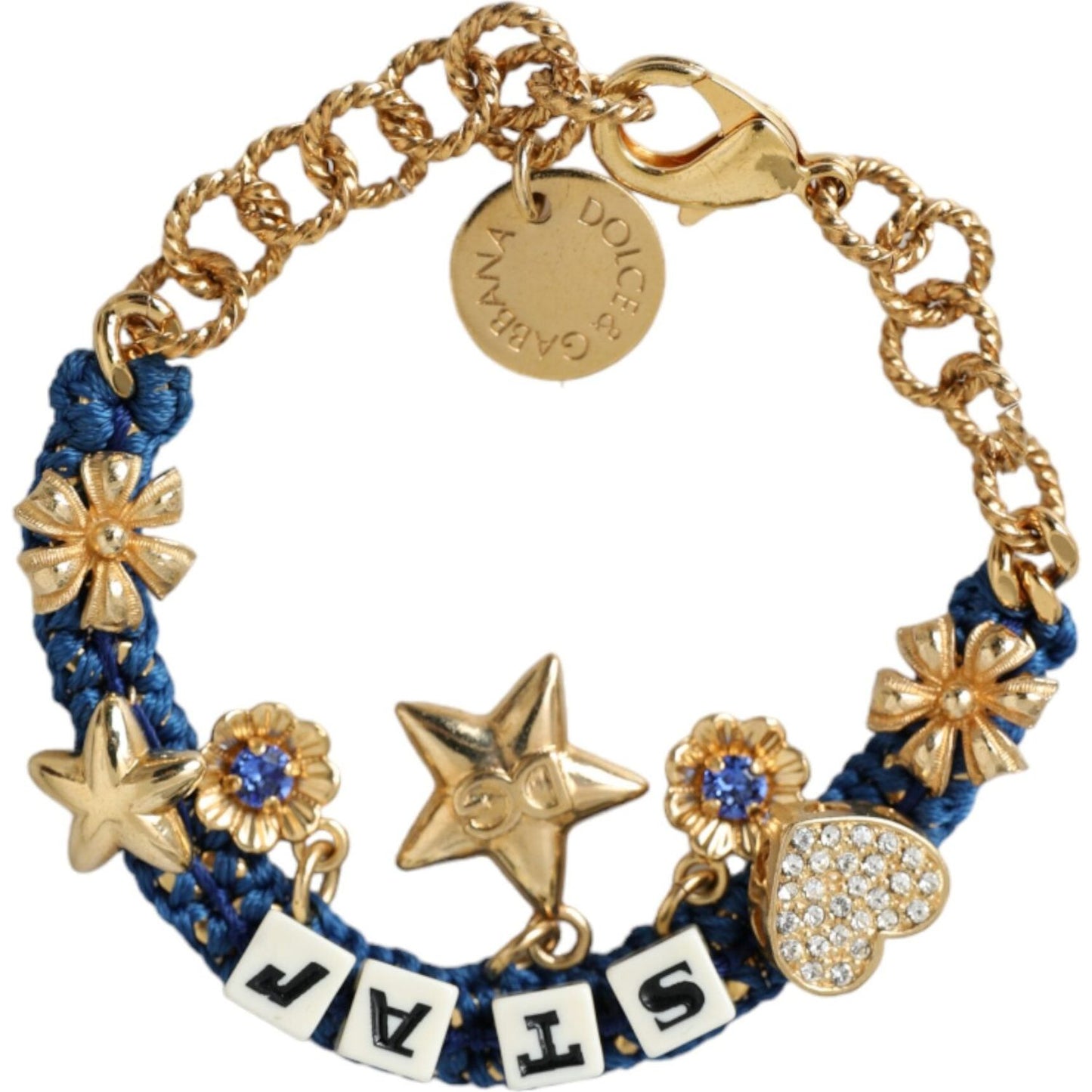 Dolce & Gabbana Gold Tone Brass Chain Star Fashion Bracelet Bracelet Dolce & Gabbana Dark Khaki