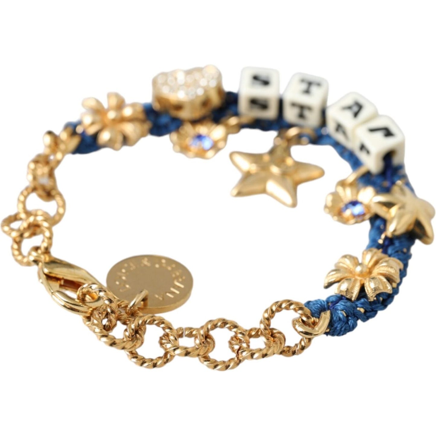 Dolce & Gabbana Gold Tone Brass Chain Star Fashion Bracelet Bracelet Dolce & Gabbana Tan