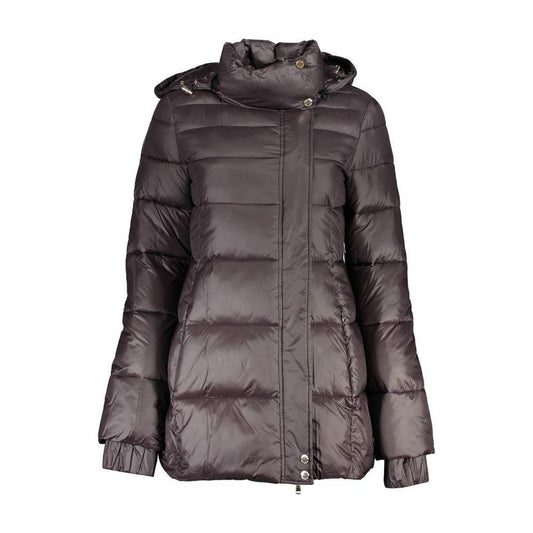 Patrizia Pepe Black Polyamide Jackets & Coat Patrizia Pepe