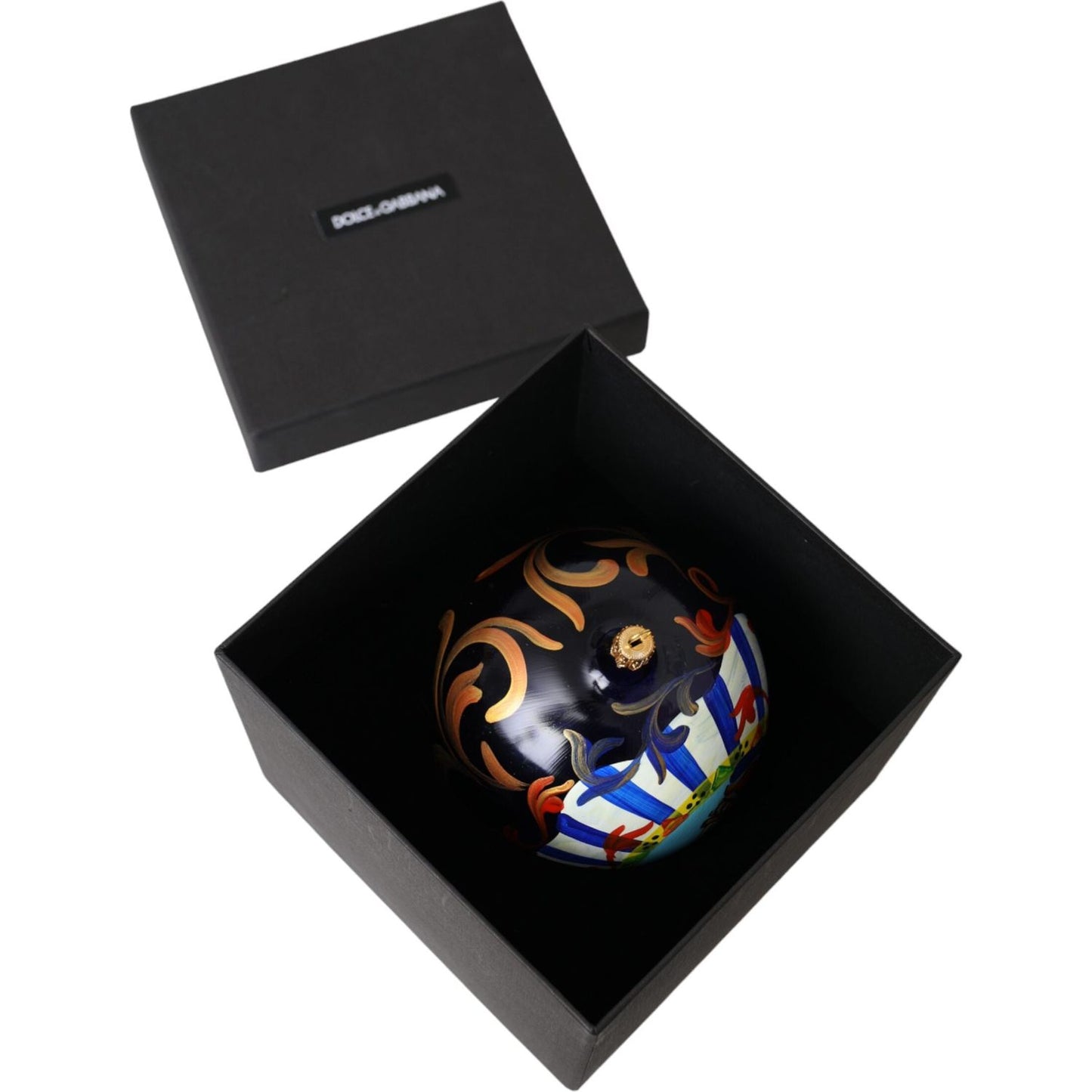 Dolce & Gabbana Multicolor Carretto Print Round Ornament Christmas Ball Dolce & Gabbana