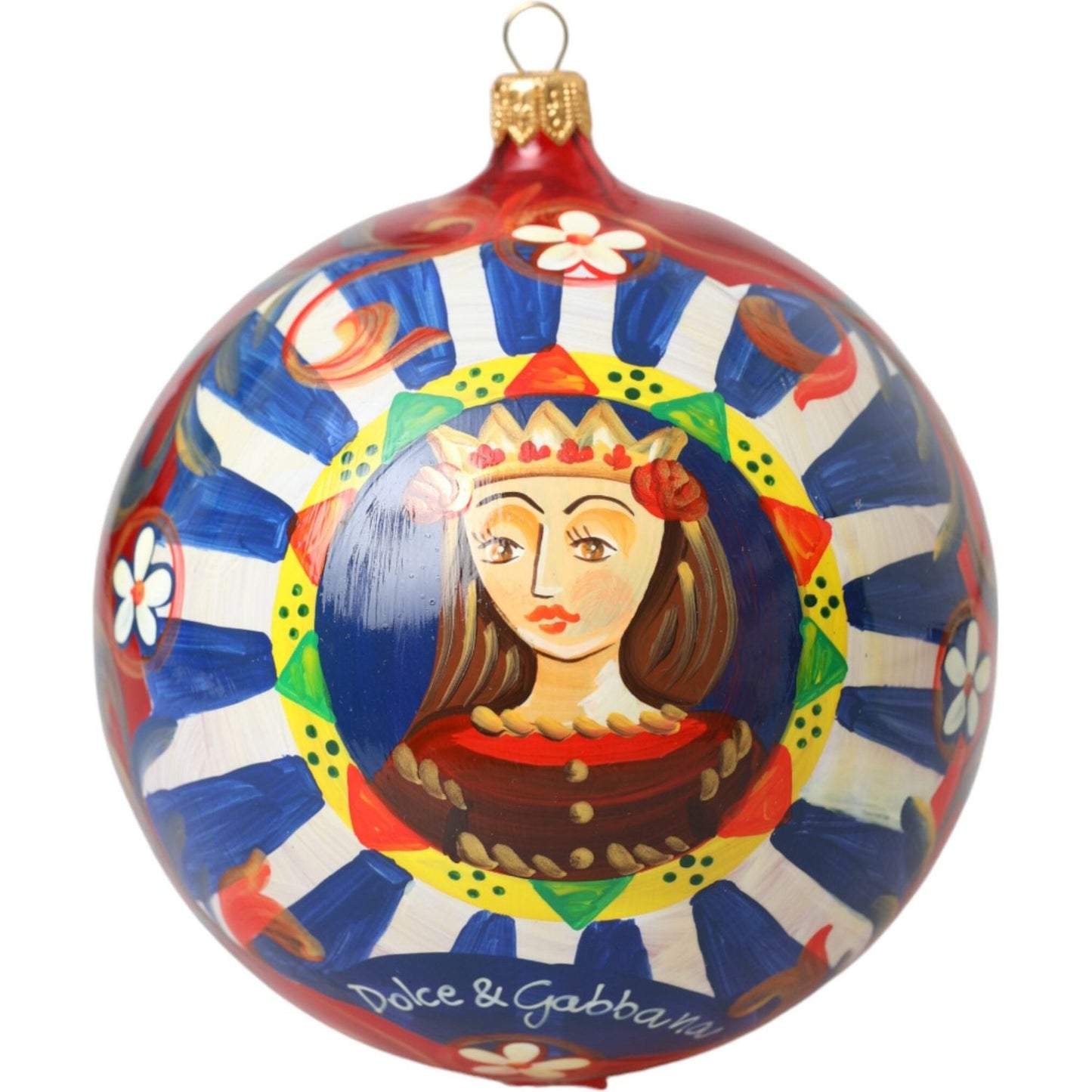 Dolce & Gabbana Multicolor Carretto Print Round Ornament Christmas Ball Dolce & Gabbana