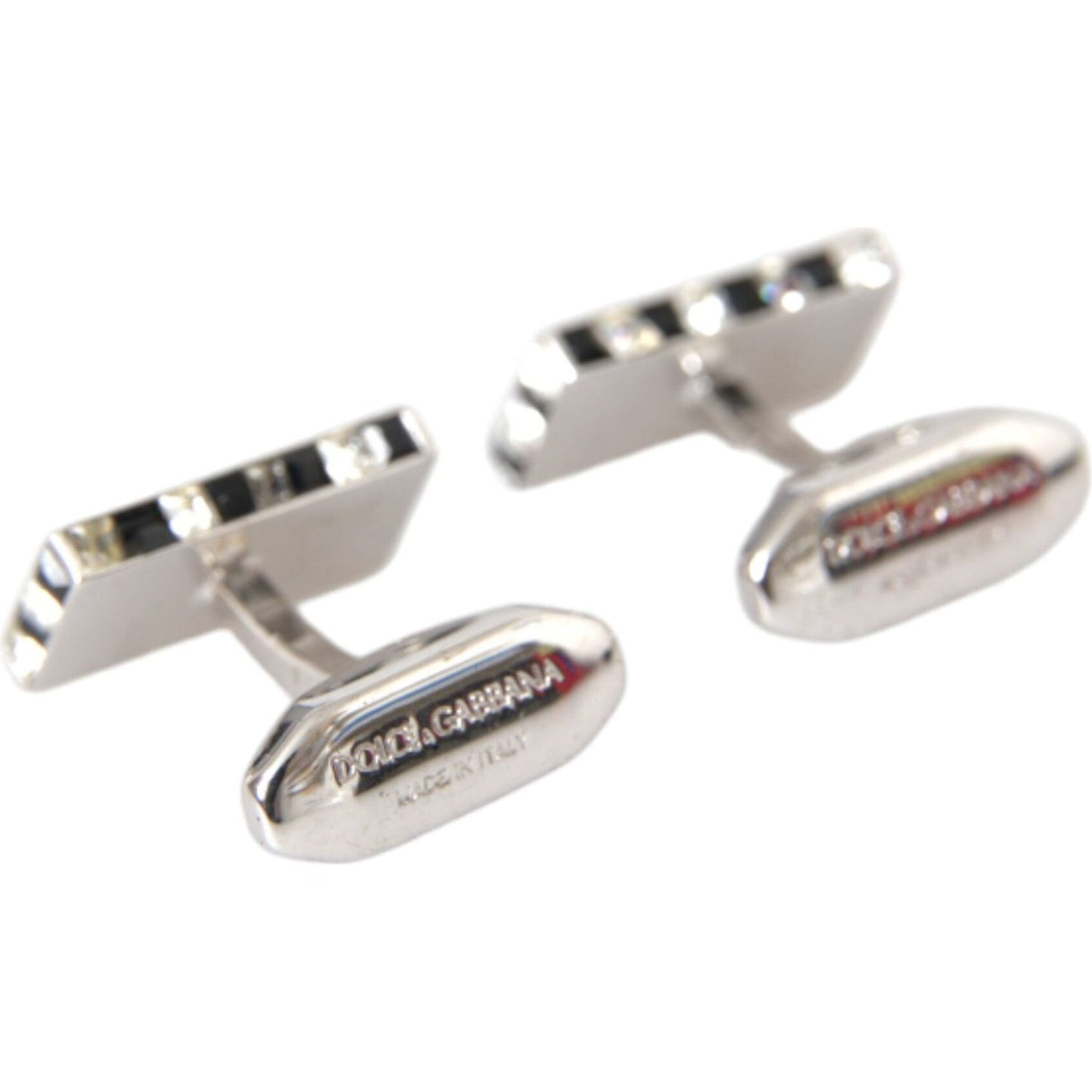 Dolce & Gabbana Silver Plated Metal Brass Pin Men Cufflinks
