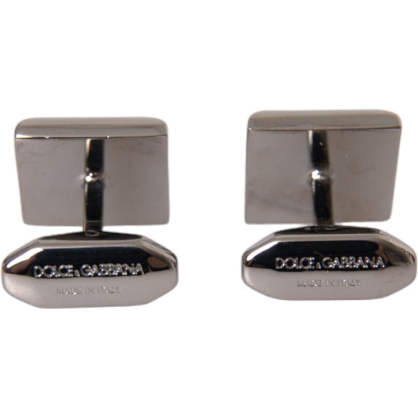 Dolce & Gabbana Silver Plated Brass Pin Crystal Cufflinks Dolce & Gabbana