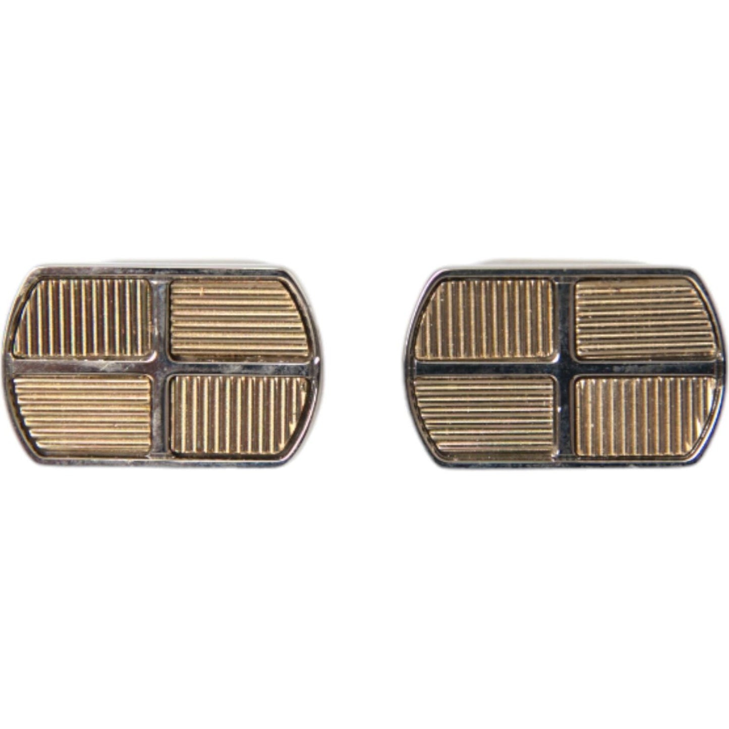 Dolce & Gabbana Silver Gold Plated Metal Brass Pin Cufflinks Dolce & Gabbana