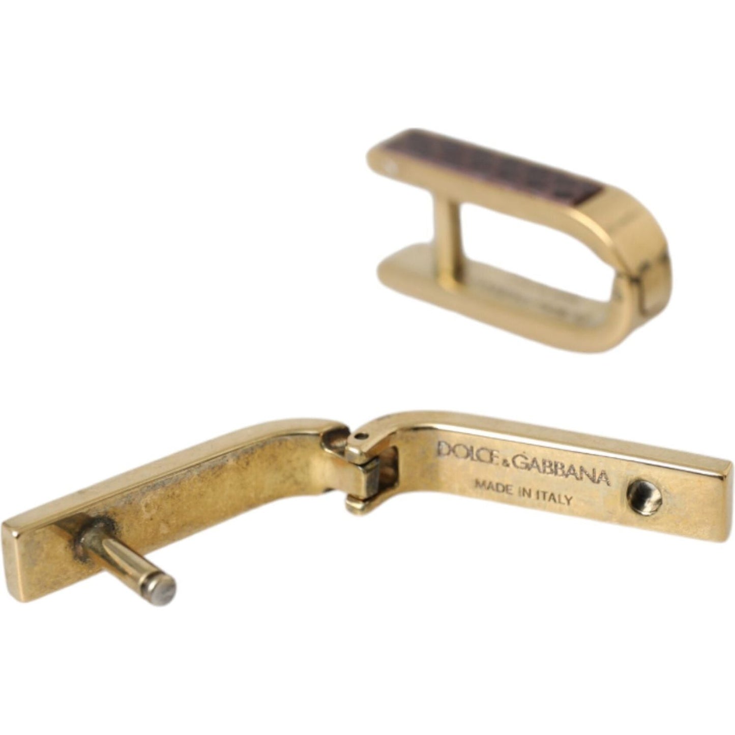 Dolce & Gabbana Gold Plated Metal Brass Pin Men Cufflinks Cufflinks Dolce & Gabbana