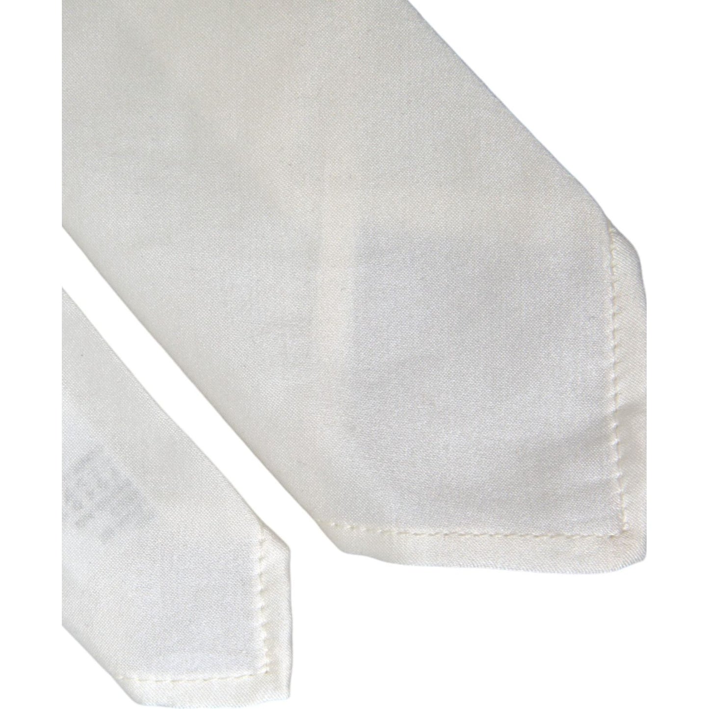 Dolce & Gabbana White Silk Blend Adjustable Tie Men Dolce & Gabbana