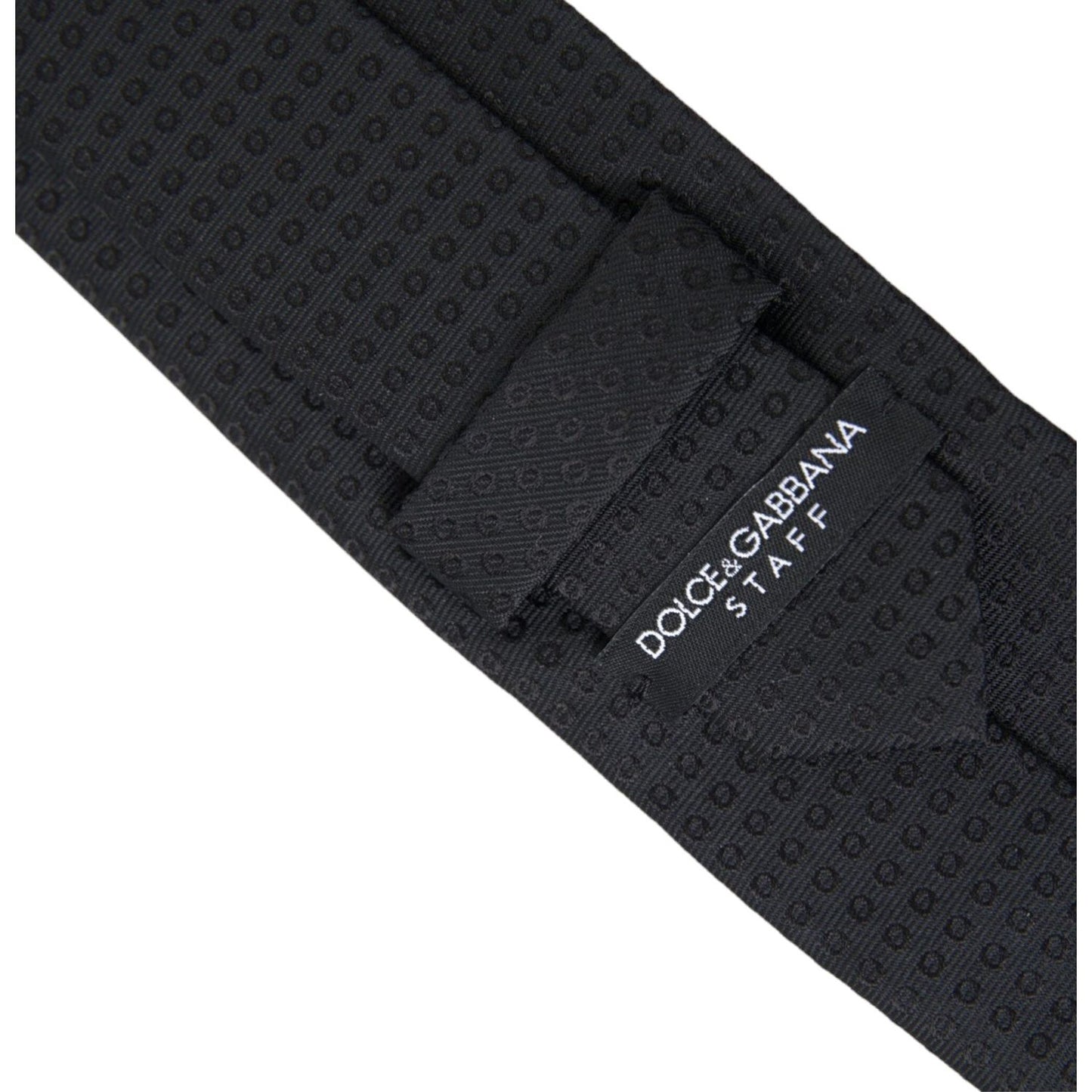 Dolce & Gabbana Black STAFF Patterned Cotton Adjustable Men Tie Dolce & Gabbana