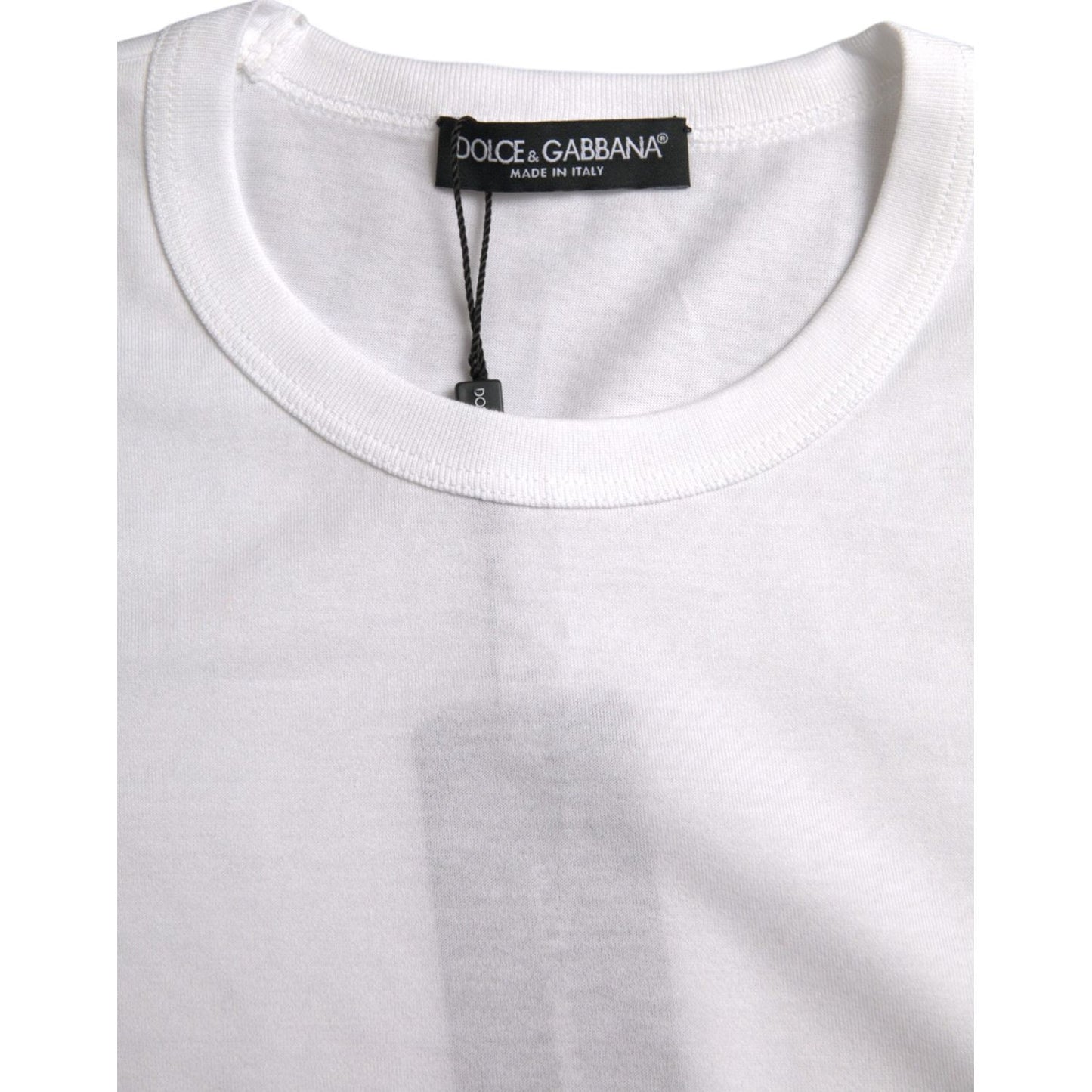 Dolce & Gabbana White Cotton Round Neck Short Sleeve T-shirt Dolce & Gabbana