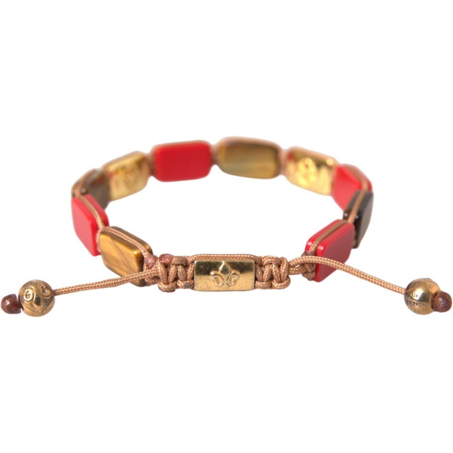 Nialaya CZ Tiger Eye Red Coral 925 Silver Men Bracelet Bracelet Nialaya Rosy Brown