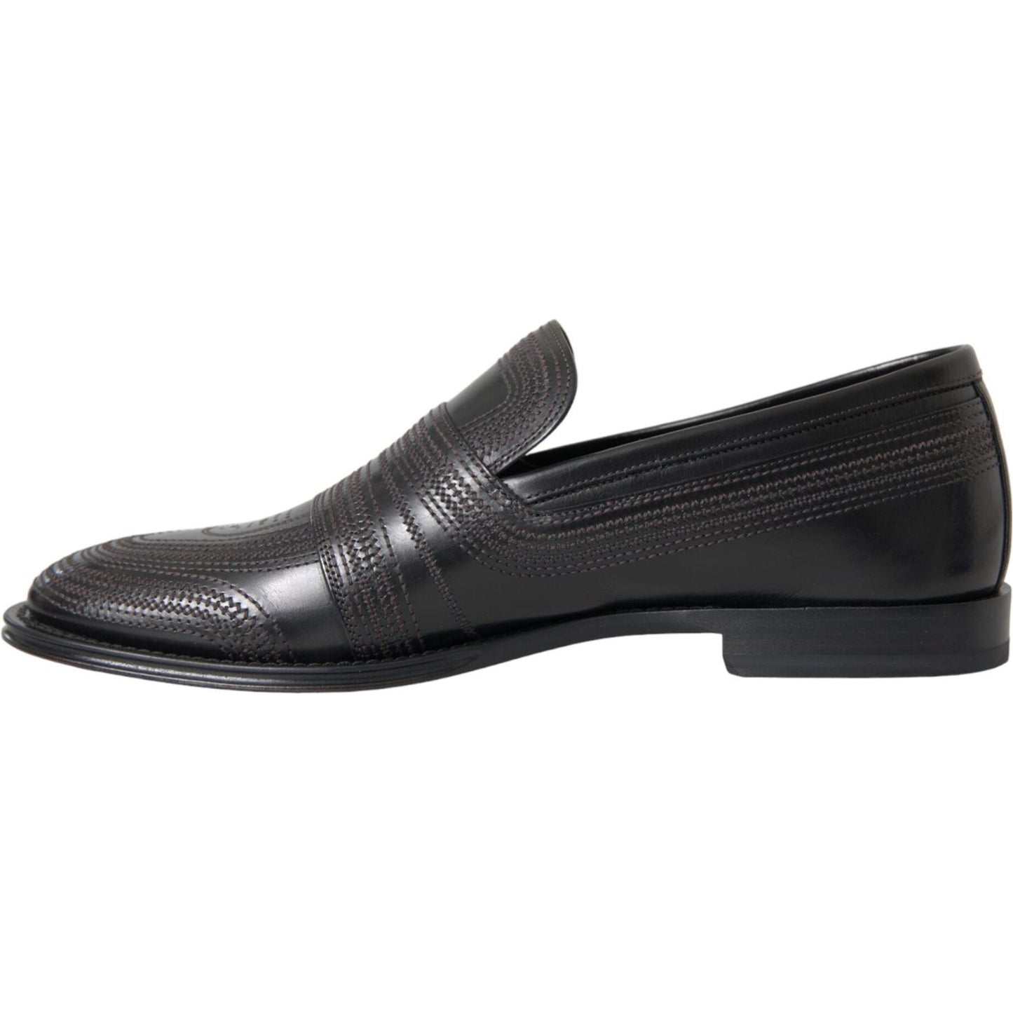 Dolce & Gabbana Black Brown Leather Loafer Men Dress Shoes Dolce & Gabbana