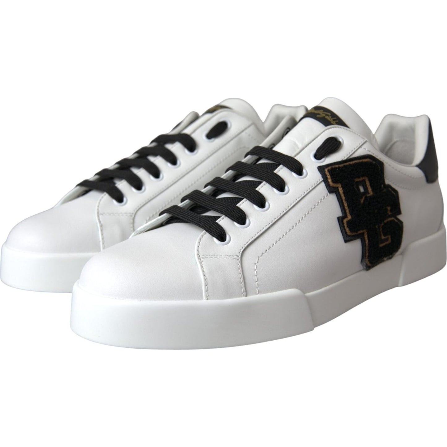 Dolce & Gabbana White Leather DG Logo Casual Low Top Sneakers Shoes Dolce & Gabbana