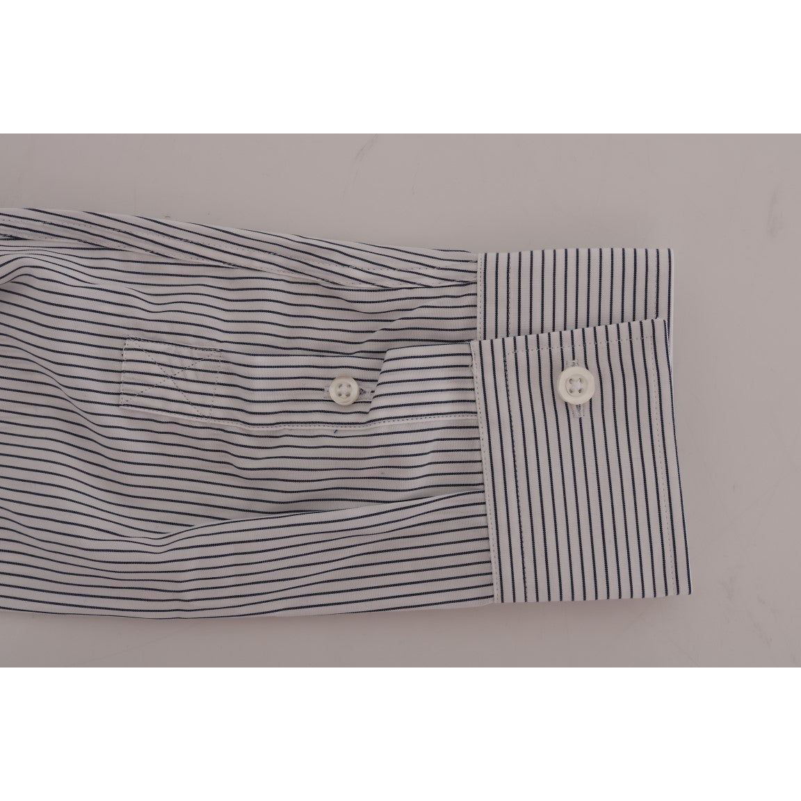 Frankie Morello Elegant White & Blue Striped Casual Shirt Frankie Morello