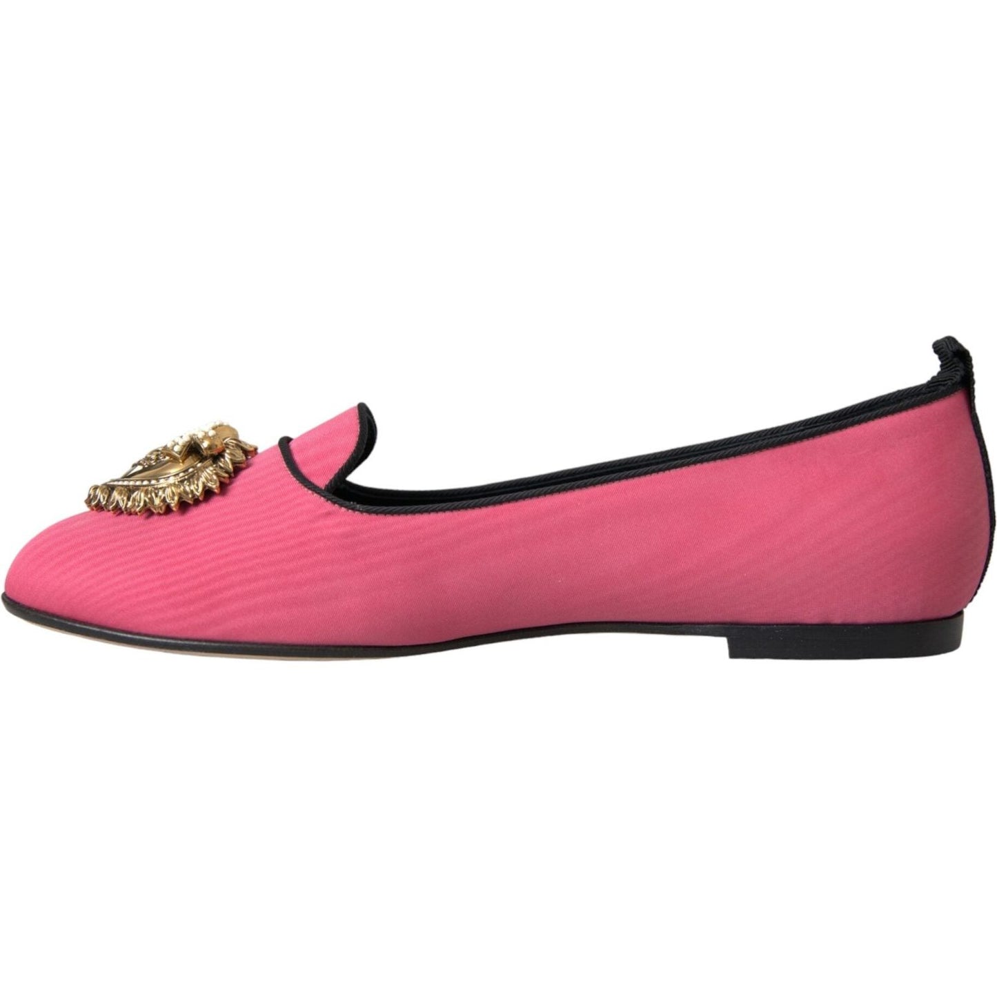 Dolce & Gabbana Pink Velvet Slip On Loafers Flats Shoes Dolce & Gabbana