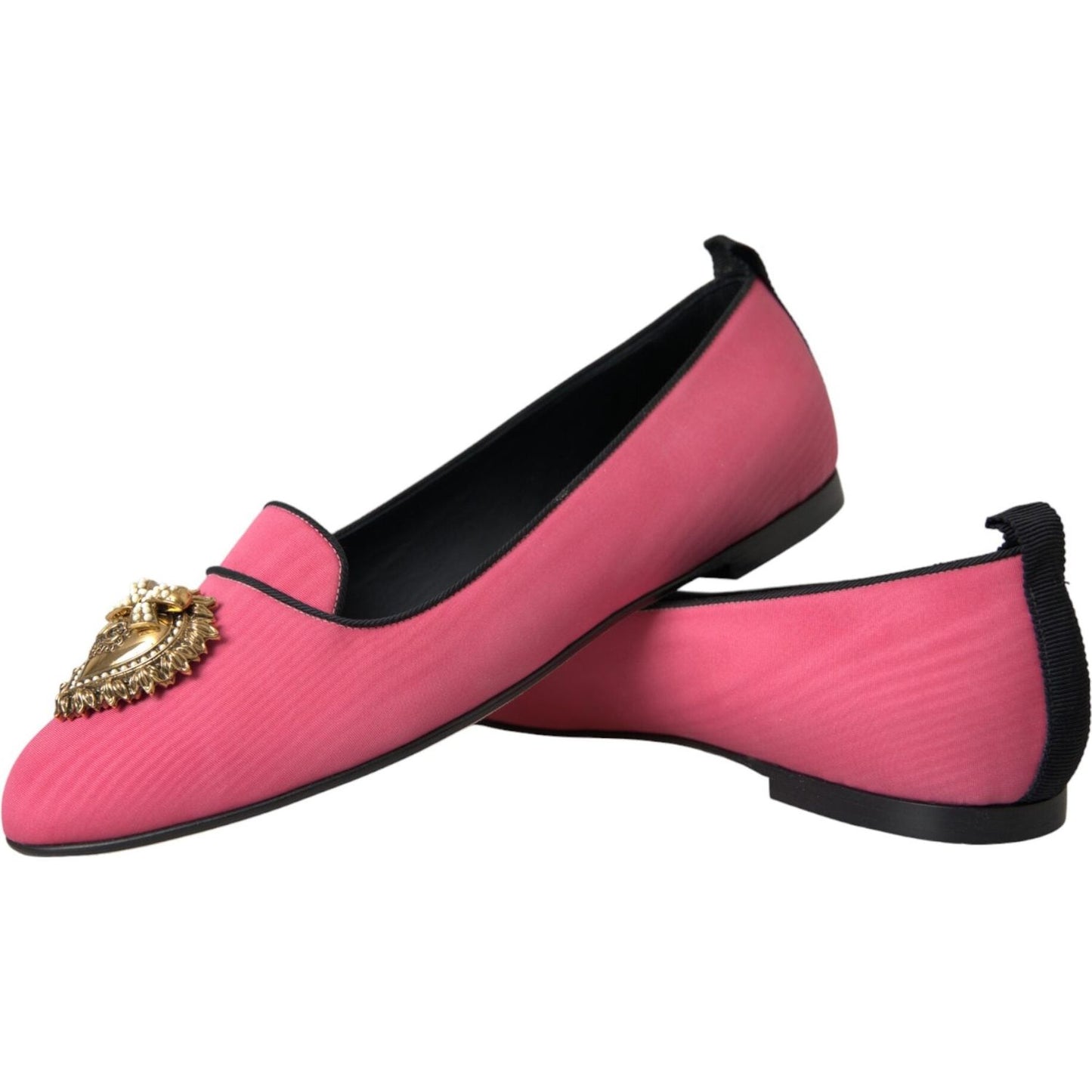 Dolce & Gabbana Pink Velvet Slip On Loafers Flats Shoes Dolce & Gabbana