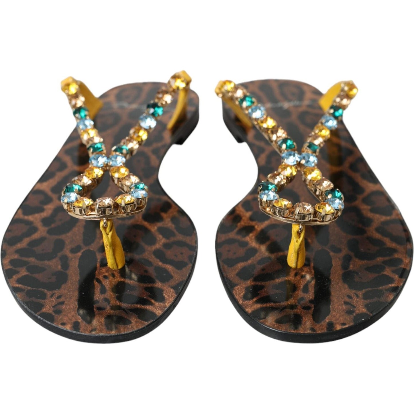 Dolce & Gabbana Multicolor Crystal Sandals Flip Flops Shoes Dolce & Gabbana