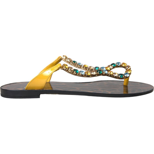 Dolce & Gabbana Multicolor Crystal Sandals Flip Flops Shoes Dolce & Gabbana