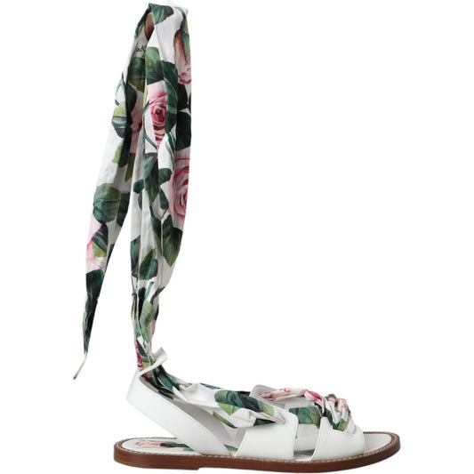 Dolce & Gabbana Multicolor Floral Print Ankle Wrap Sandals Shoes Dolce & Gabbana