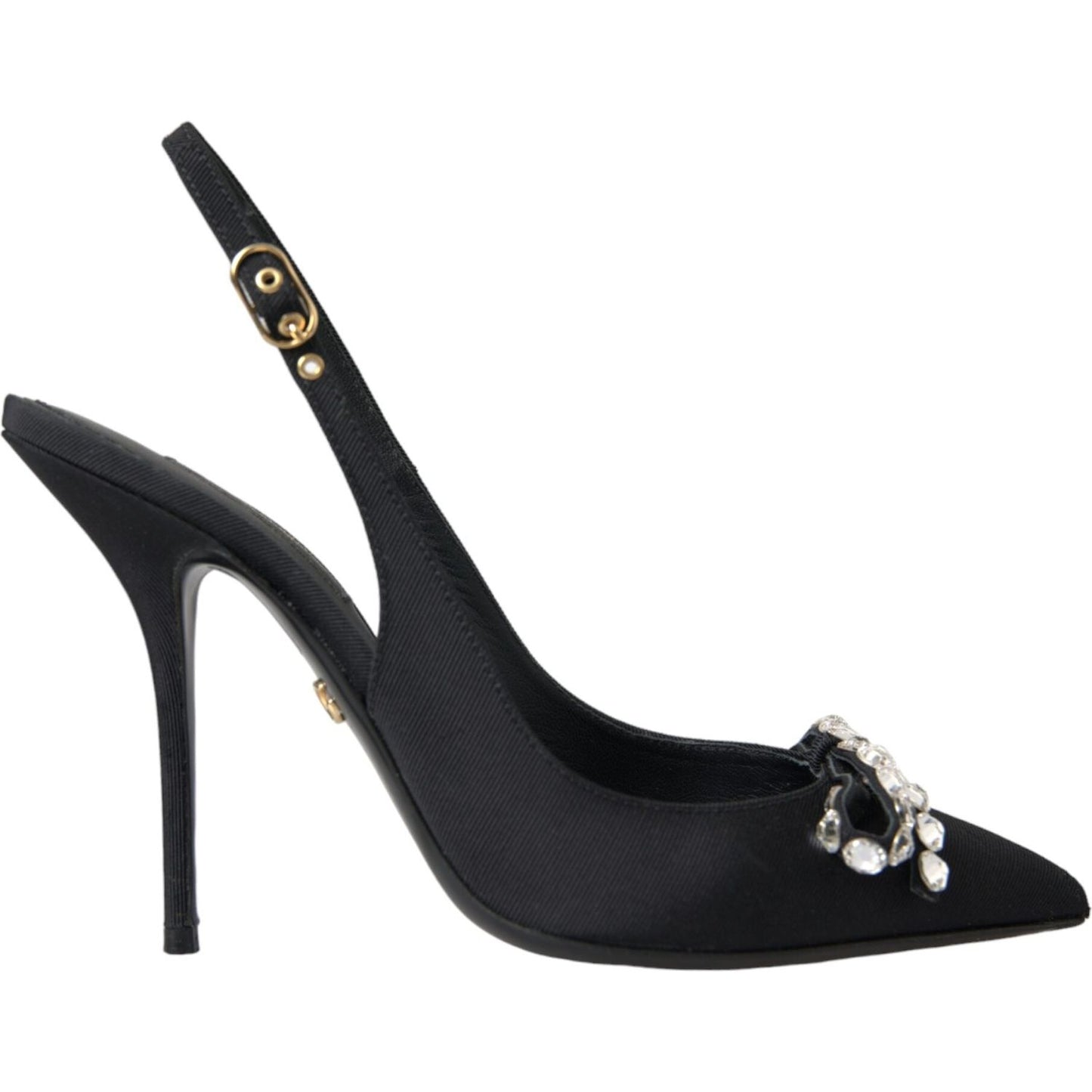 Dolce & Gabbana Black Crystal Embellished Slingback Shoes Dolce & Gabbana