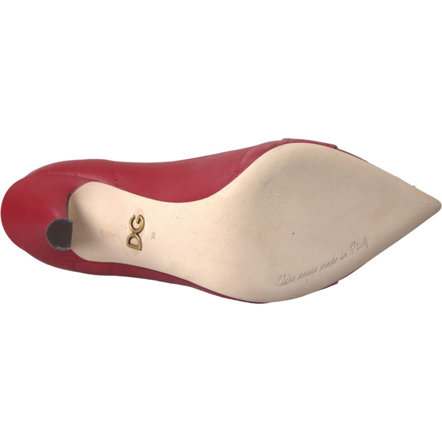 Dolce & Gabbana Red Devotion Leather Heels Pumps Shoes Dolce & Gabbana Tan