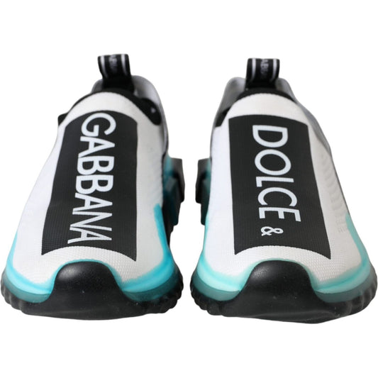 Dolce & Gabbana Black White Blue Slip On Sorrento Sneakers Shoes Dolce & Gabbana