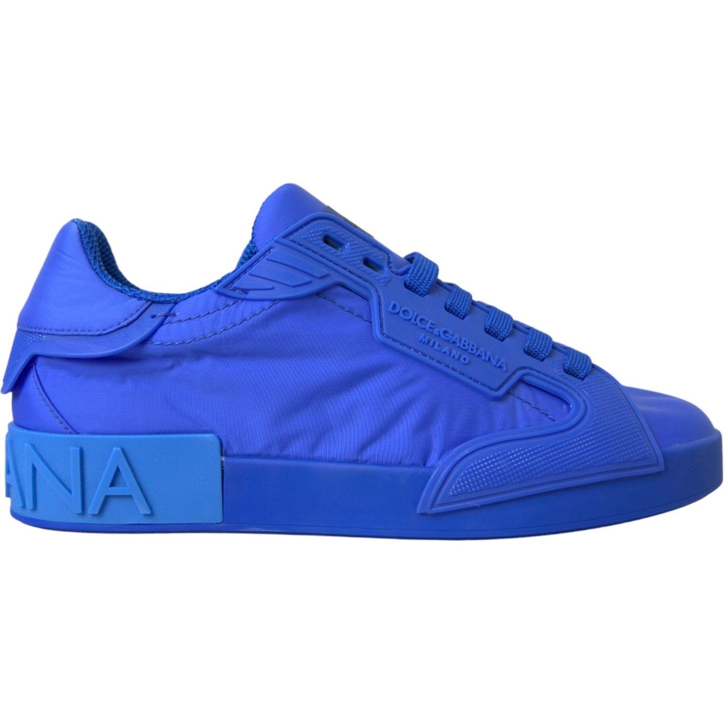 Dolce & Gabbana Blue Leather Fabric Low Top Sneakers Shoes Dolce & Gabbana