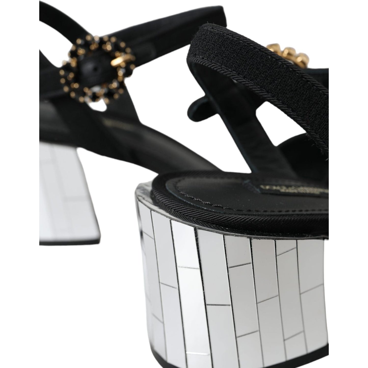 Dolce & Gabbana Black Crystal Ankle Strap Keira Sandal Shoes Dolce & Gabbana