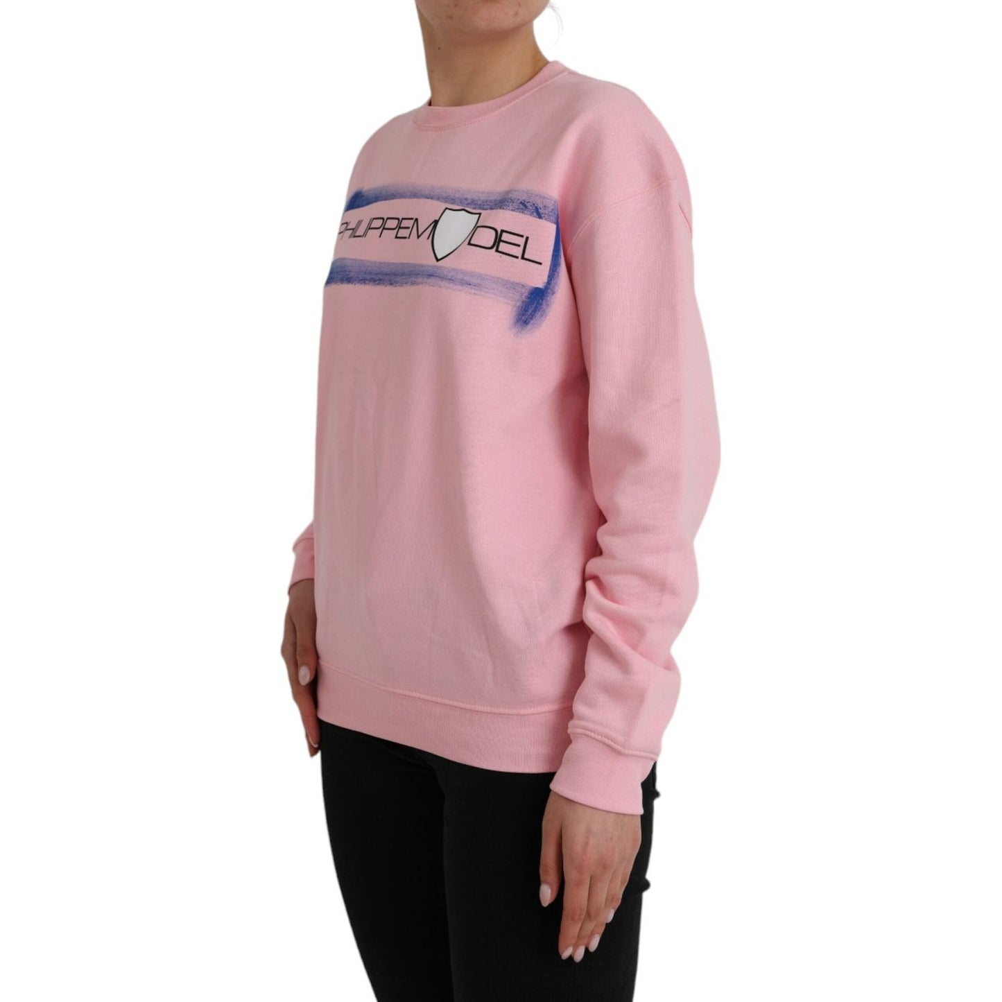 Philippe Model Pink Cotton Logo Print Long Sleeves Pullover Sweater Philippe Model Rosy Brown