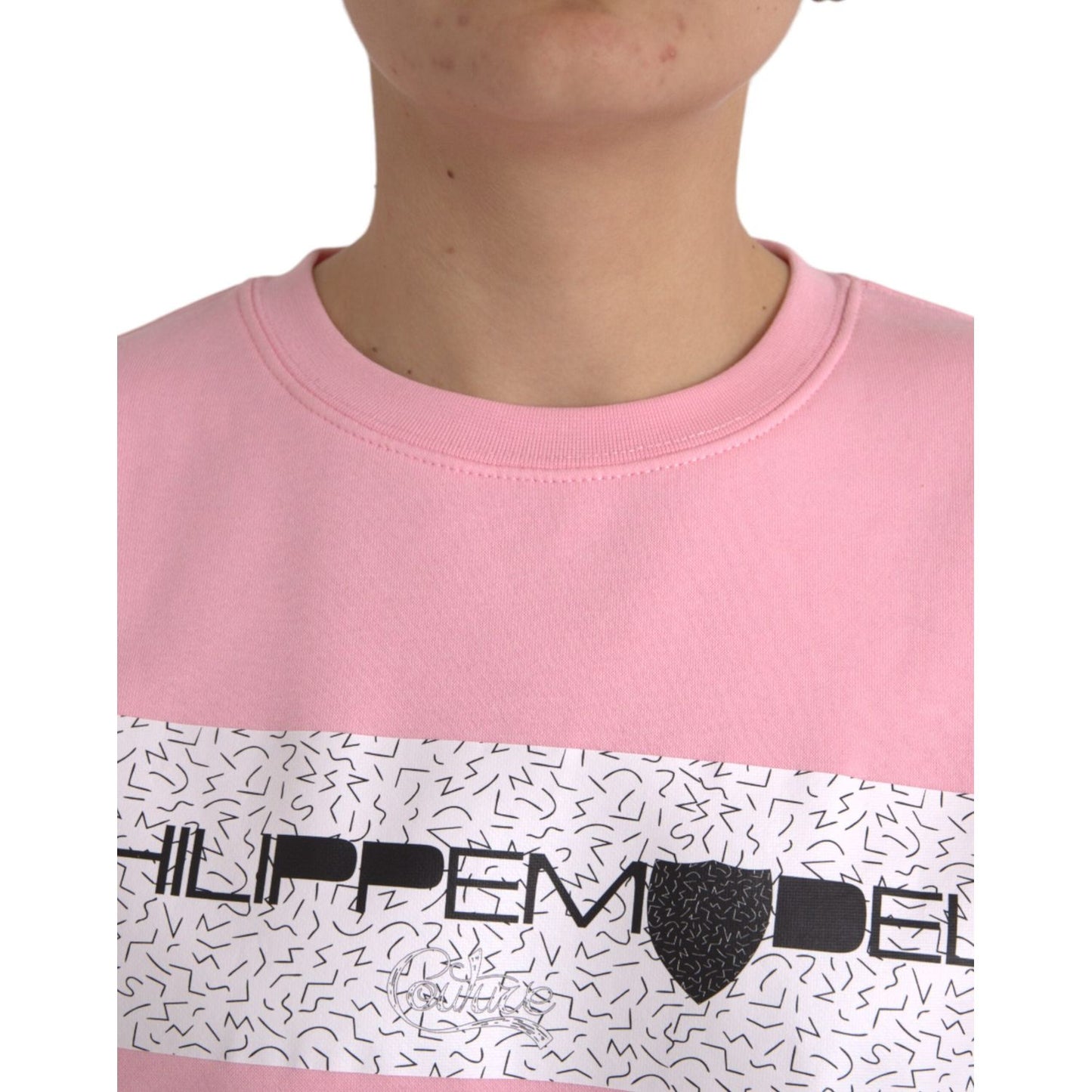 Philippe Model Pink Cotton Logo Print Long Sleeves Pullover Sweater Philippe Model