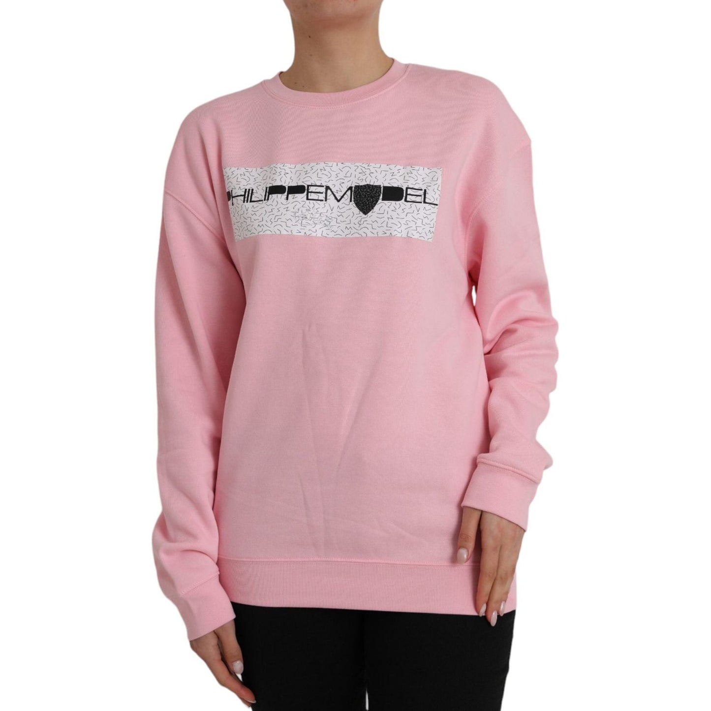 Philippe Model Pink Cotton Logo Long Sleeves Pullover Sweater Philippe Model Rosy Brown